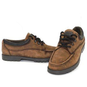 Natural Sport Brown Leather Lace-Up Boat Loafer